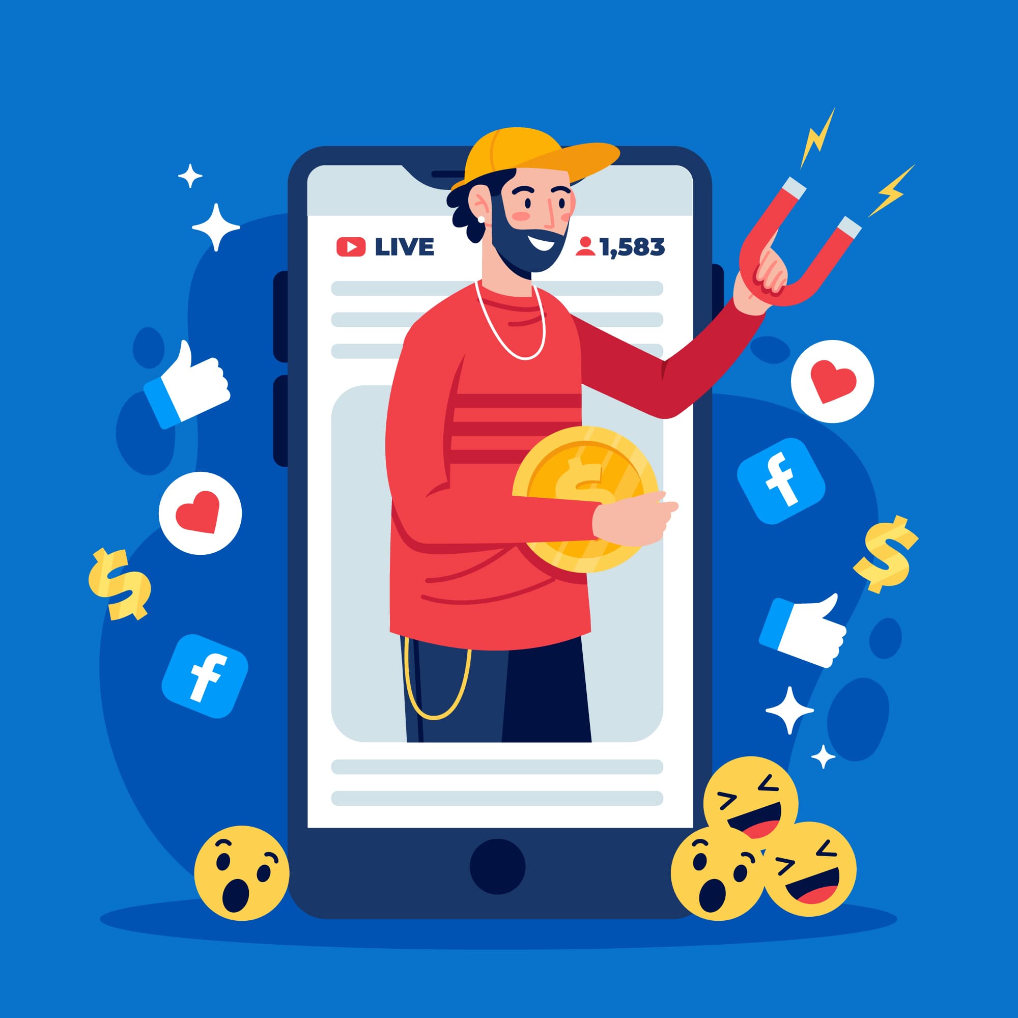 Interface caisse et visuel pour campagne publicitaire